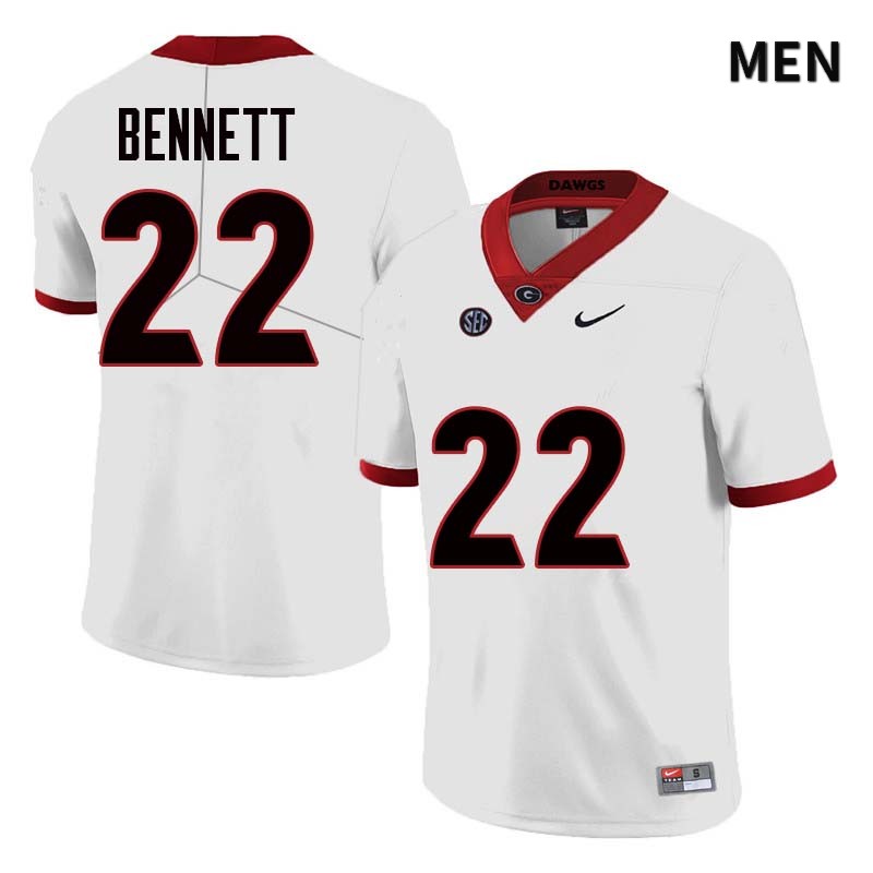 Georgia Bulldogs Men's Stetson Bennett #22 White Stitched College UGA Football Jersey 23PO017QN